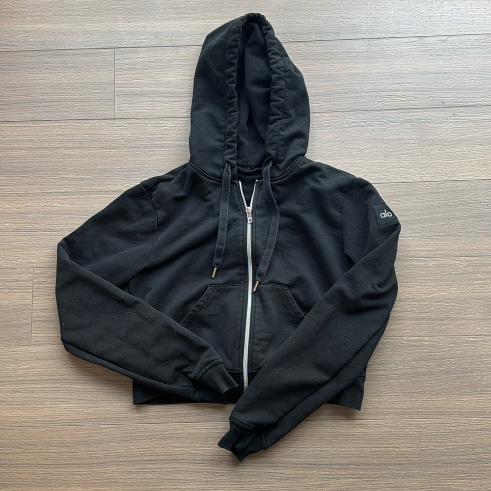 Alo cropped zip up hoodie